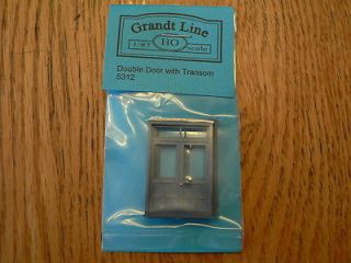 Grandt Line HO #5312 Double Door with Transom (2) Plastic 187 Scale