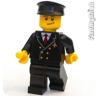 m021b lego city town airplane pilot minifig 10159 new time