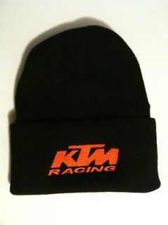 new ktm black embroidered beanie hat  15