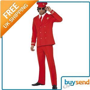 adult virgin red flyer pilot fancy dress costume medium time