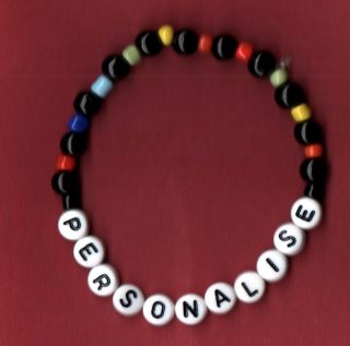 Custom/Persona​lise multi coloured bracelet with choice of caption