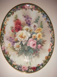 Bradford Exchange Remembrance Lena Lius Floral Cameos Oval Plate 