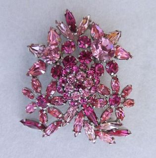 pink fushia flower signed sherman brooch from canada time left