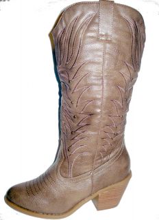 new women moda conac distressed western cowboy boot