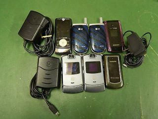   Cell Phone Lot of 7 + Chargers *Parts or Not Working* LG Motorola