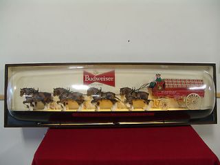 Budweiser Clydesdale Horses And Wagon Team Sign   Very Large