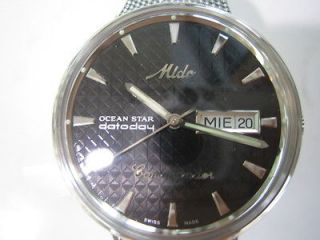  MENS COMMANDER AUTOMATIC DATODAY 25 JEWELS STAINLESS MESH BAND NEW