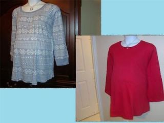 NEW 4X Maternity LOT (2) Tops Long Sleeves Thermal Empire & L/S Tee 