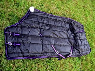 420 Denier Horse Heavy Winter Blanket Rug Black Purple 78 8787
