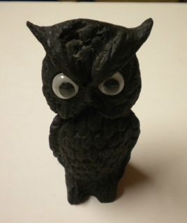   Coal Owl Figurine, North Dakota Lignite Coal, 3 1/2 inches Tall