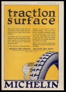 1919 Bibendum Michelin Man & tire art tires vintage print ad