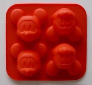   Silicone 4 Shapes mickey mouse Cake Mould Baking Cup Pan cake Mold