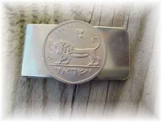 coin jewelry roarin g lion money clip israel