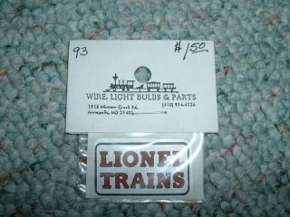 wire light bulbs parts s gauge decals 93 lionel trains