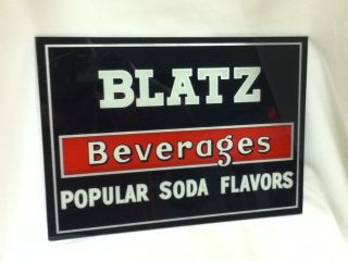 KV4 BLATZ BEER SIGN PROHIBITION REVERSE GLASS POPULAR SODA FLAVORS 