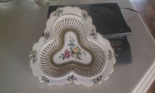 antique von schierholz reticulated porcelain floral dish 