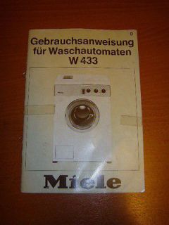 1980 s miele w433 washing machine manual user guide booklet