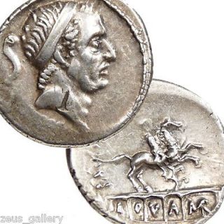 ANCUS MARCIUS 4th King of Rome Silver Denarius Coin Horseman AQUEDUCT 