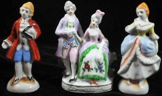   Lovely Set of 3 Vintage Colonial Porcelain Figurines   Made in Japan