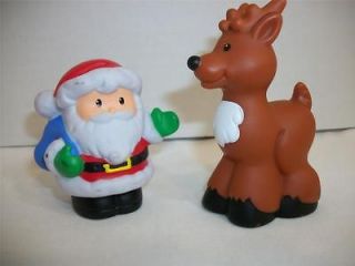 Fisher Price Little People Play Set Christmas Santa AND Reindeer