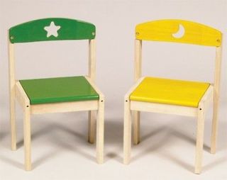 new wooden kids moon stars wood chairs set of two
