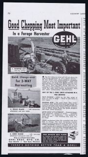 1951 GEHL Bros Farm Forage Harvester A Better Chopper Print Ad