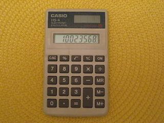 solar calculator casio hs 4 handheld pocket size time left