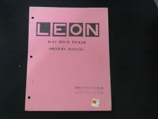 leon d 43 rock picker owners manual from canada returns