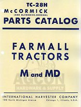 farmall m mv md mdv parts catalog tractor manual ih