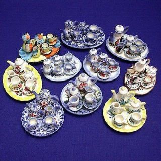 10 sets of 10 pcs miniature hand painted tea set