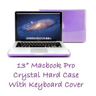    Purple Crystal Macbook Pro Case with TPU Transparent Keyboard Cover