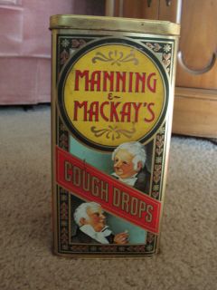 Manning & Mackays COUGH DROPS Vintage Advertising Tin 8 Made in 