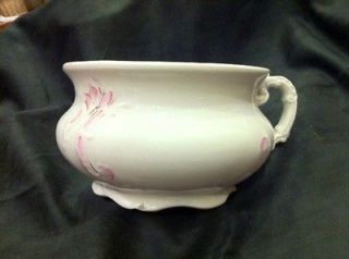 Early 1900s Royal V. & B. Chamber Pot with Pink Floral Print