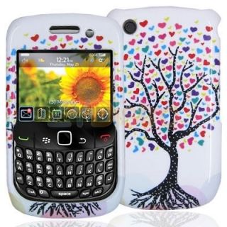 White Love Tree Hard Case Cover for Blackberry Curve 8520 8530 3G 9300 