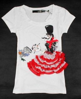 NWT Womens/Girls Moschino Magician Bow Logo 1188 T shirt/Top/Tee 