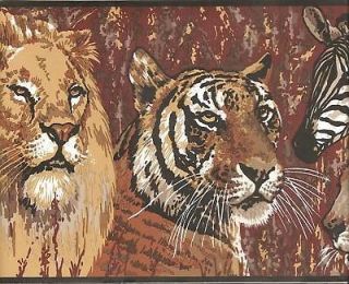Newly listed Cat lion tiger zebra giraffe leopard wallpaper border