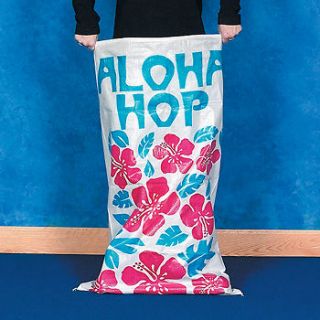 luau party aloha hibiscus potato sack bag race game