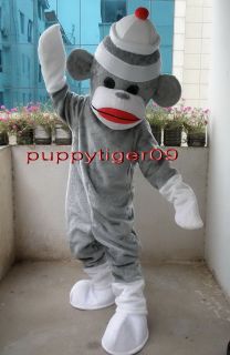 new sock monkey mascot costume fancy dress adult suit