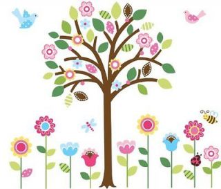 NEW Giant Spring Flower Garden & Tree Baby/Nursery Wall Sticker Decals 
