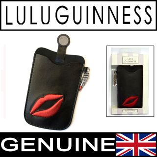 LULU GUINNESS LIPS LEATHER MOBILE PHONES CASE & LIPSTICK CHARM iPHONE 