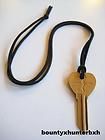 MARC JACOBS Bronze Brass Real Key Cracked Heart Charm Necklace