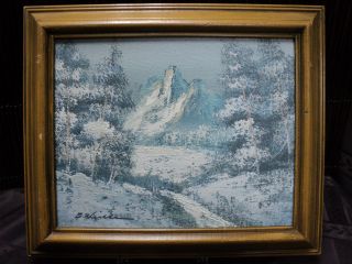 CANADIAN OIL PAINTING Original CANADA mountain rockies signed AND 
