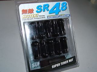 BLACK Lug Nuts,Spline SR48,Rota,Motegi,BBS,Wheel Locks,JDM,Tuner,12X1 