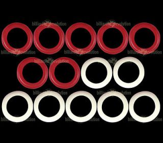 rubber rings for bumper pool table 7 red 7 white