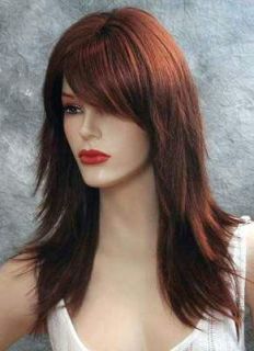 lively long brown auburn red wig wigs skin top new