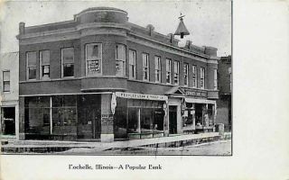 Rochelle Illinois 1908 Peoples Loan & Trust Frasers Shoe Store 