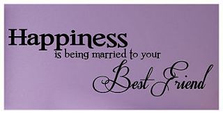 WEDDING LOVE HAPPINESS COUPLE best friends vinyl Decals wall lettering 