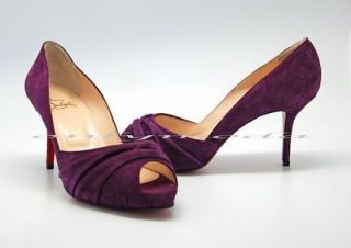 Christian Louboutin Verde Purple pump shoes Heels 39 9 NEW Suede