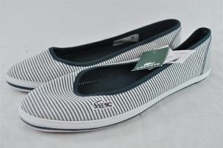 lacoste marthe 5 white and dark navy slip on casual shoes