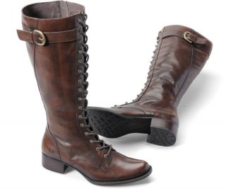 Womens Born Lace Up Riding Boot Niny Brown Walnut Leather B50506
